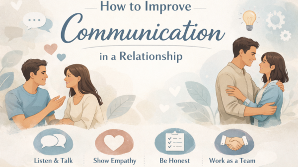 Couple having a healthy conversation to improve communication and strengthen their relationship.
