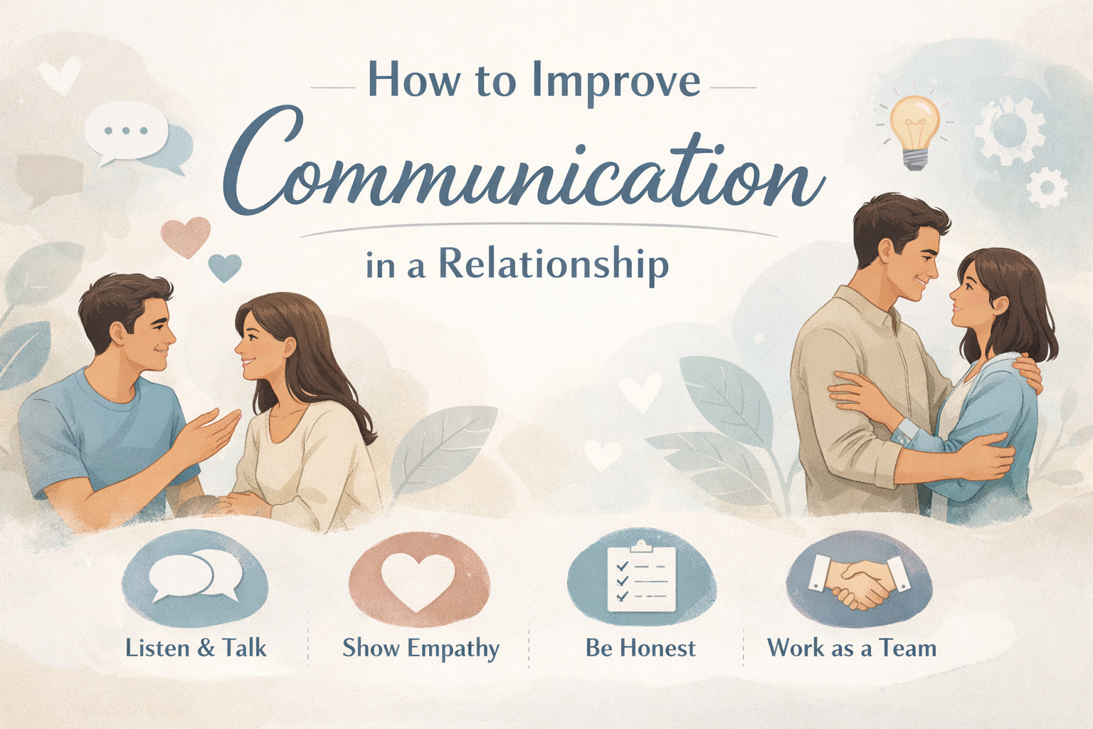 Couple having a healthy conversation to improve communication and strengthen their relationship.