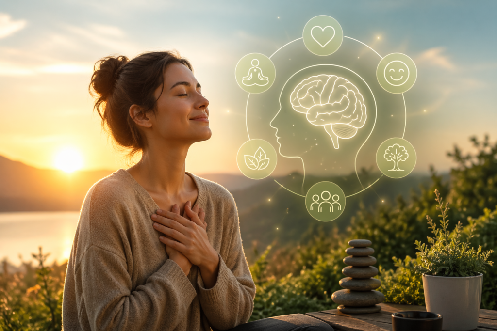 Gratitude improving mental well-being and emotional balance