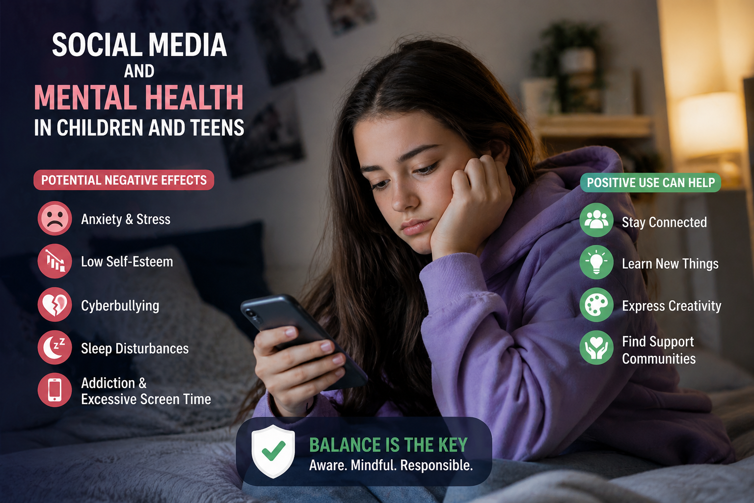 Social media and mental health effects on children and teens