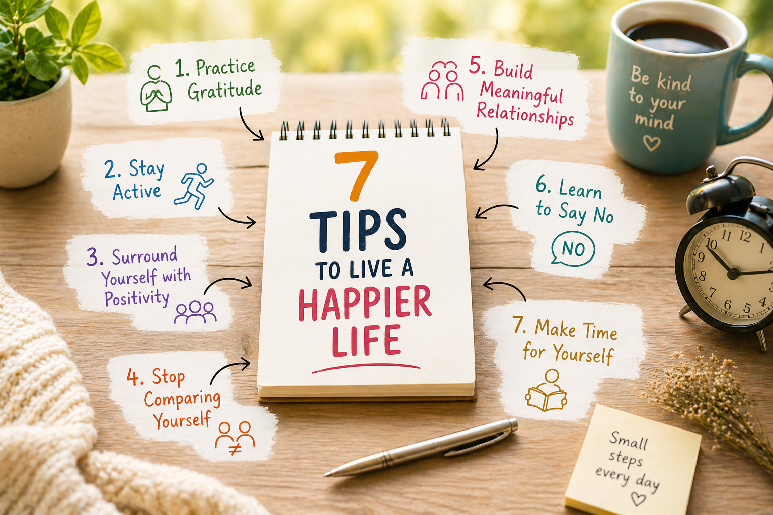 7 practical tips to improve mood and live a happier life