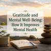 Person practicing gratitude journaling outdoors at sunrise to support mental well-being and emotional health.