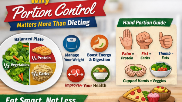 portion control balanced meal plate with proper food portions