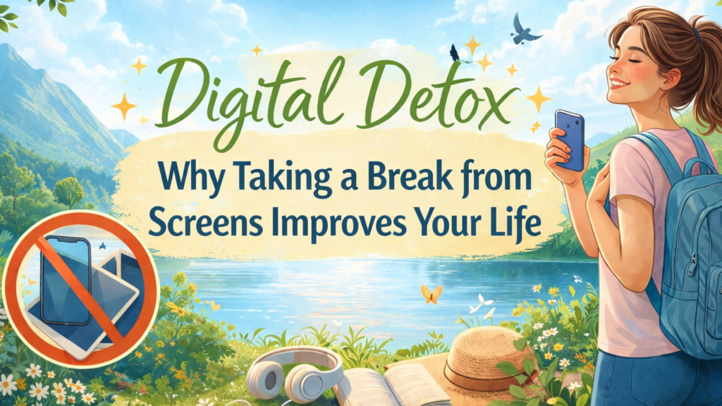 Digital detox concept with healthy lifestyle elements and screen-free living