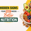 Hidden signs your body needs better nutrition with healthy foods and avocado illustration