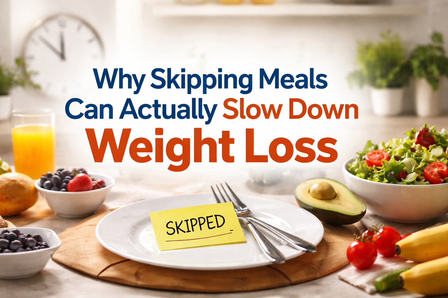 Skipping meals can slow metabolism and negatively affect weight loss