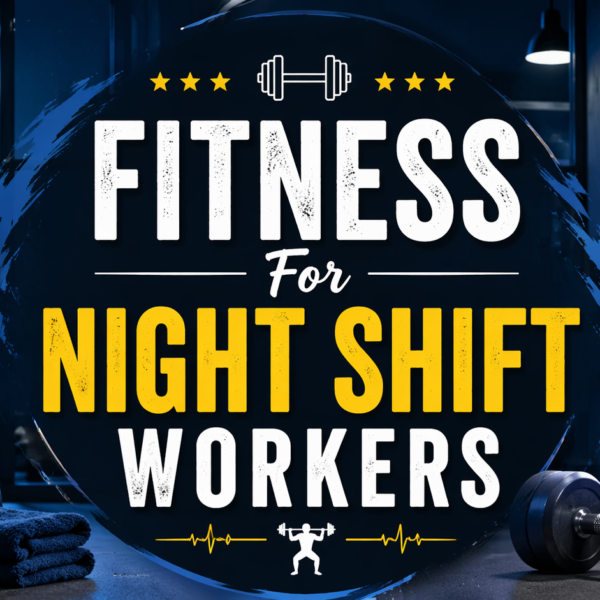 Fitness for night shift workers doing a home workout before starting their shift