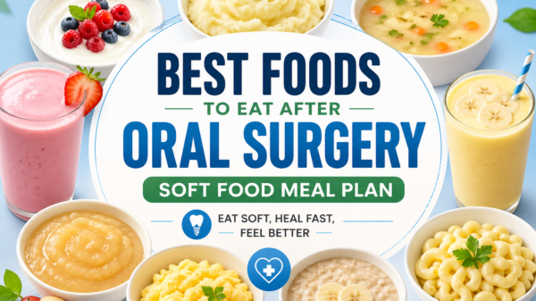 soft foods after oral surgery like yogurt mashed potatoes soup and eggs