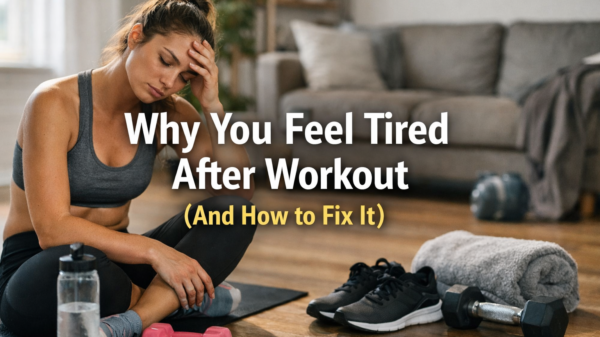 Person feeling tired after workout due to fatigue and recovery needs