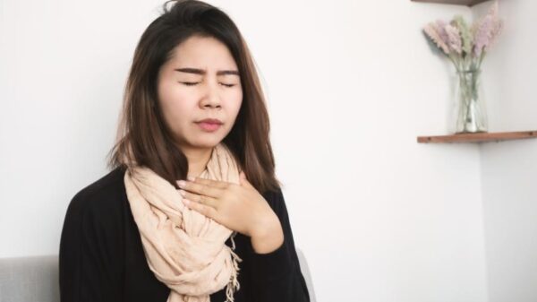 Dry throat causing irritation and cough without mucus
